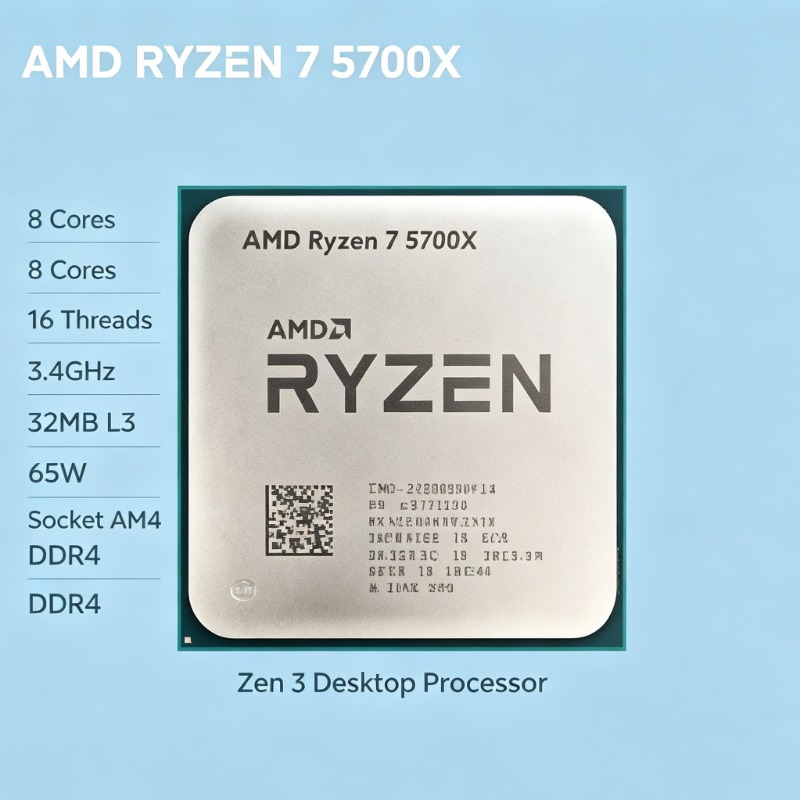 CPU AMD Ryzen 7 5700X de 65 W  - Amd Cpu Ryzen 7 reseña y precio