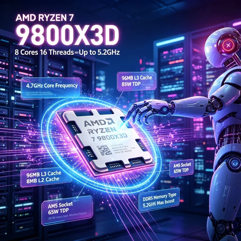 CPU AMD Ryzen 7 9800X3D para C - Amd Cpu Ryzen 7 reseña y precio